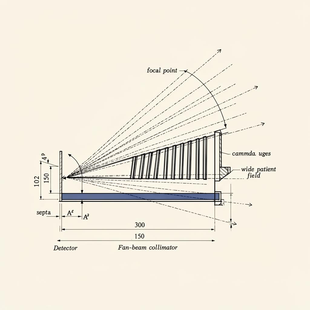 Fan-Beam collimator schematic diagram