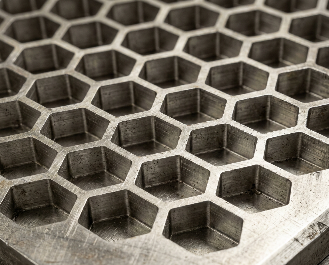 Precision lead foil collimator core during in-process manufacturing