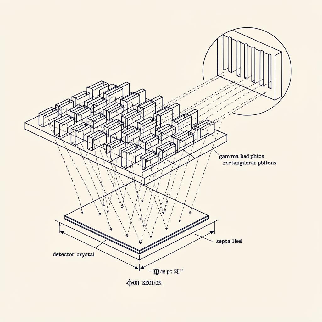 Rectangular-Hole collimator schematic diagram